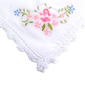 Floral Handkerchief with “Mother” Embroidery